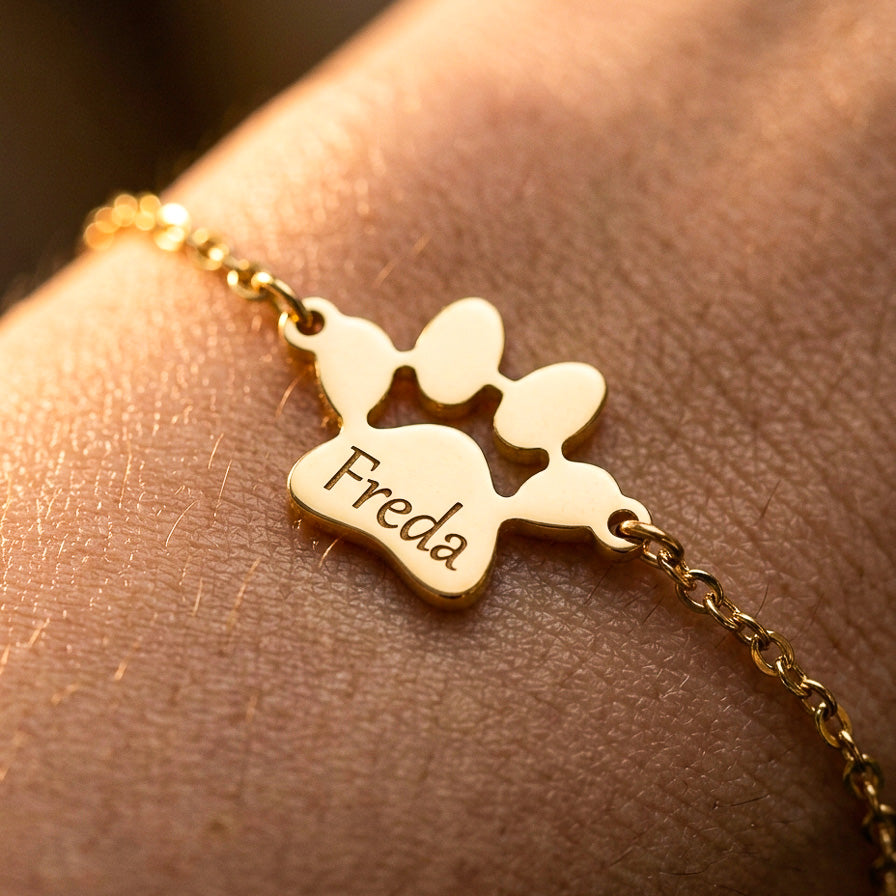 Paw Print of Love Bracelet | Personalised Engraving — NuovaGlam™