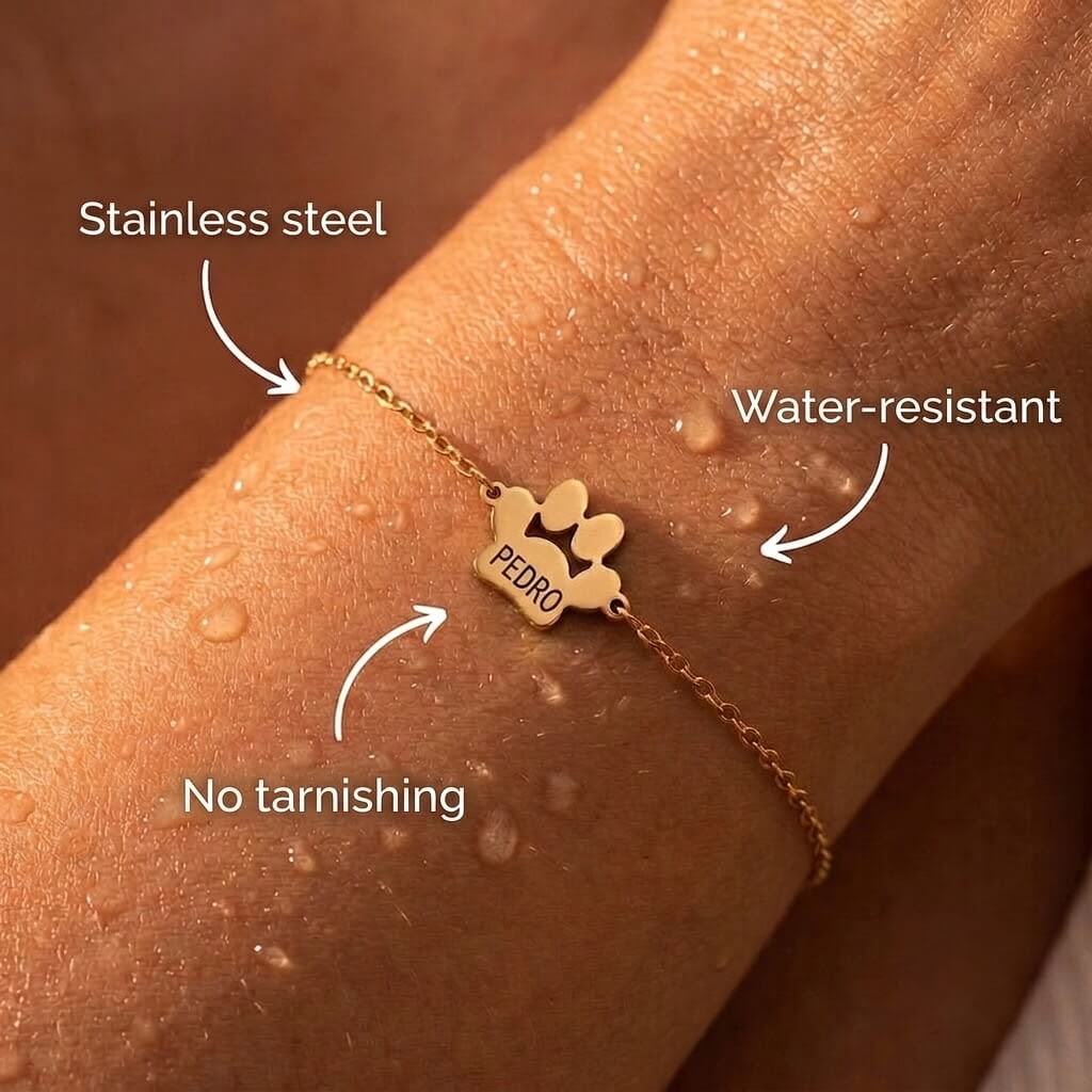 Paw Print of Love Bracelet | Personalised Engraving — NuovaGlam™