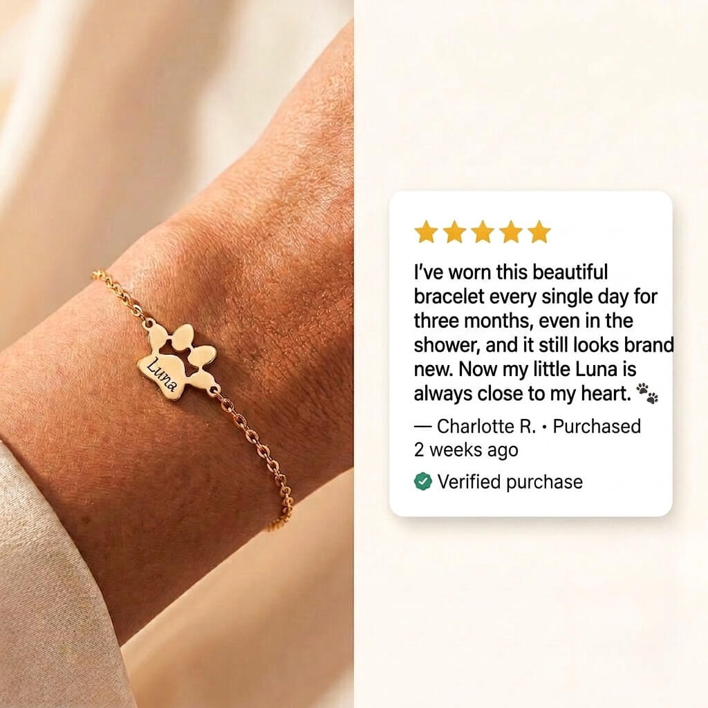 Paw Print of Love Bracelet | Personalised Engraving — NuovaGlam™