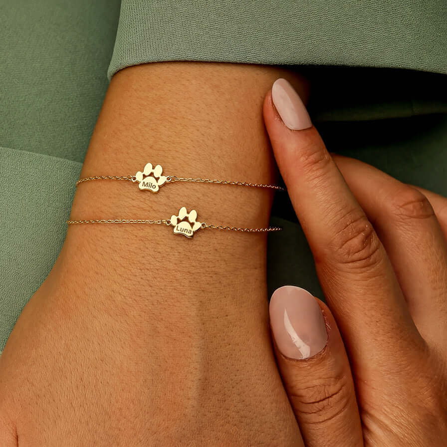 Paw Print of Love Bracelet | Personalised Engraving — NuovaGlam™
