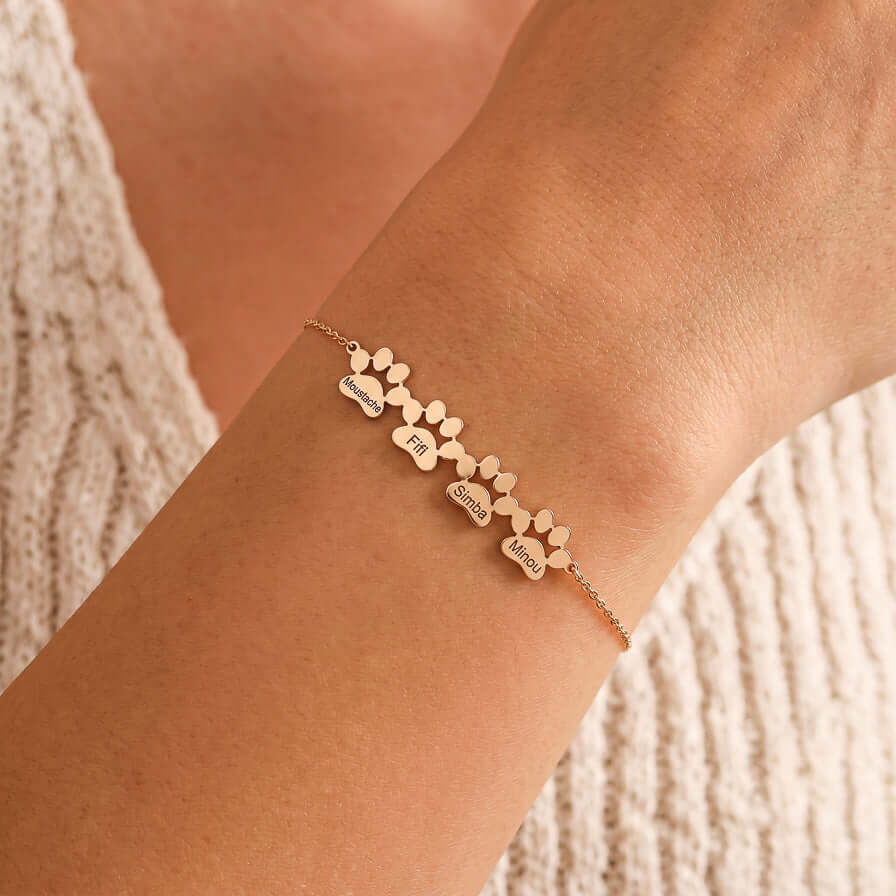 Paw Print of Love Bracelet | Personalised Engraving — NuovaGlam™