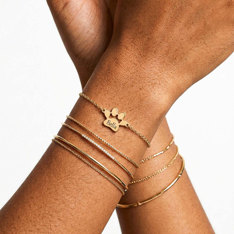 Paw Print of Love Bracelet | Personalised Engraving — NuovaGlam™