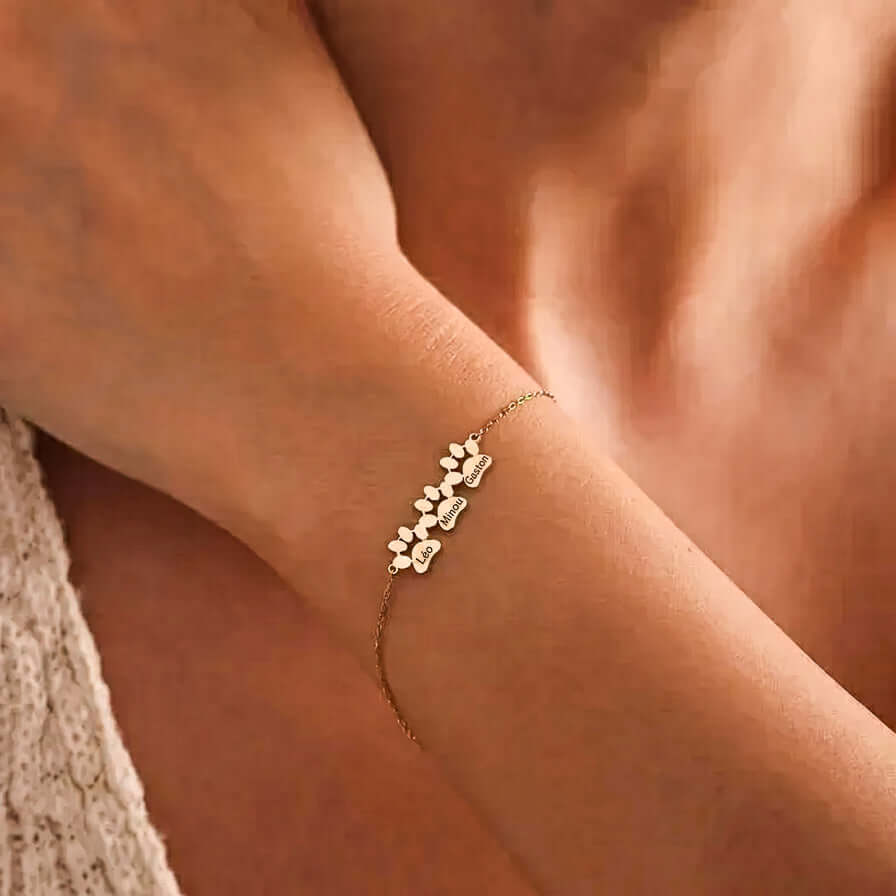 Paw Print of Love Bracelet | Personalised Engraving — NuovaGlam™
