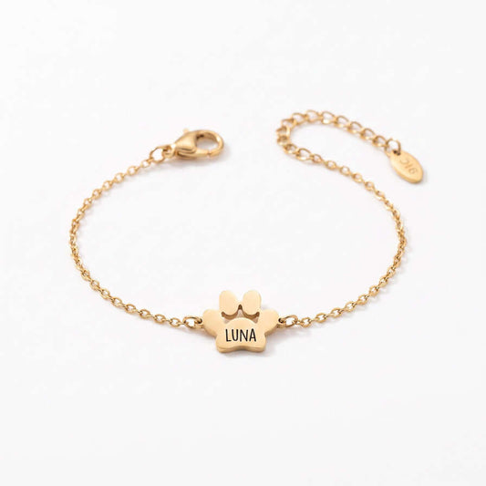 Paw Print of Love Bracelet | Personalised Engraving — NuovaGlam™